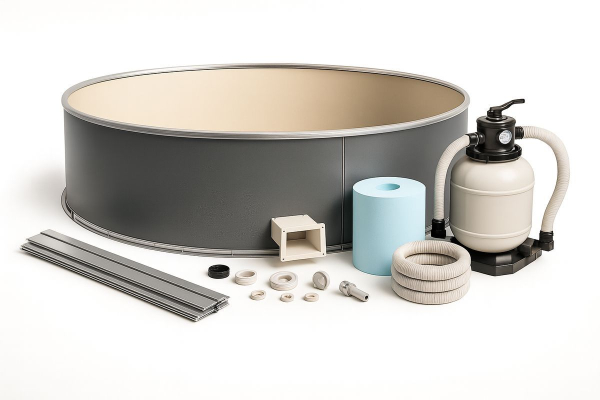 Stahlwandpool Rund Komplettbeckenset Premium Sand